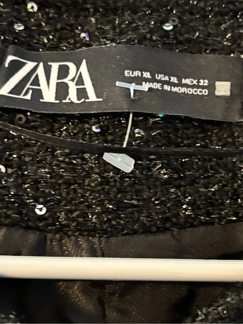 Zara Black Sequin Cropped Blazer